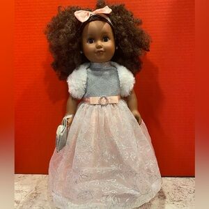 My Life As Holiday Princess Elegant Pink and Silver Doll with Curly Hair